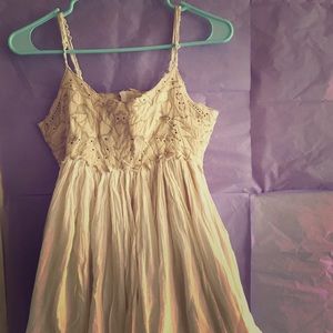 Free People size 2 cream dress with bead details